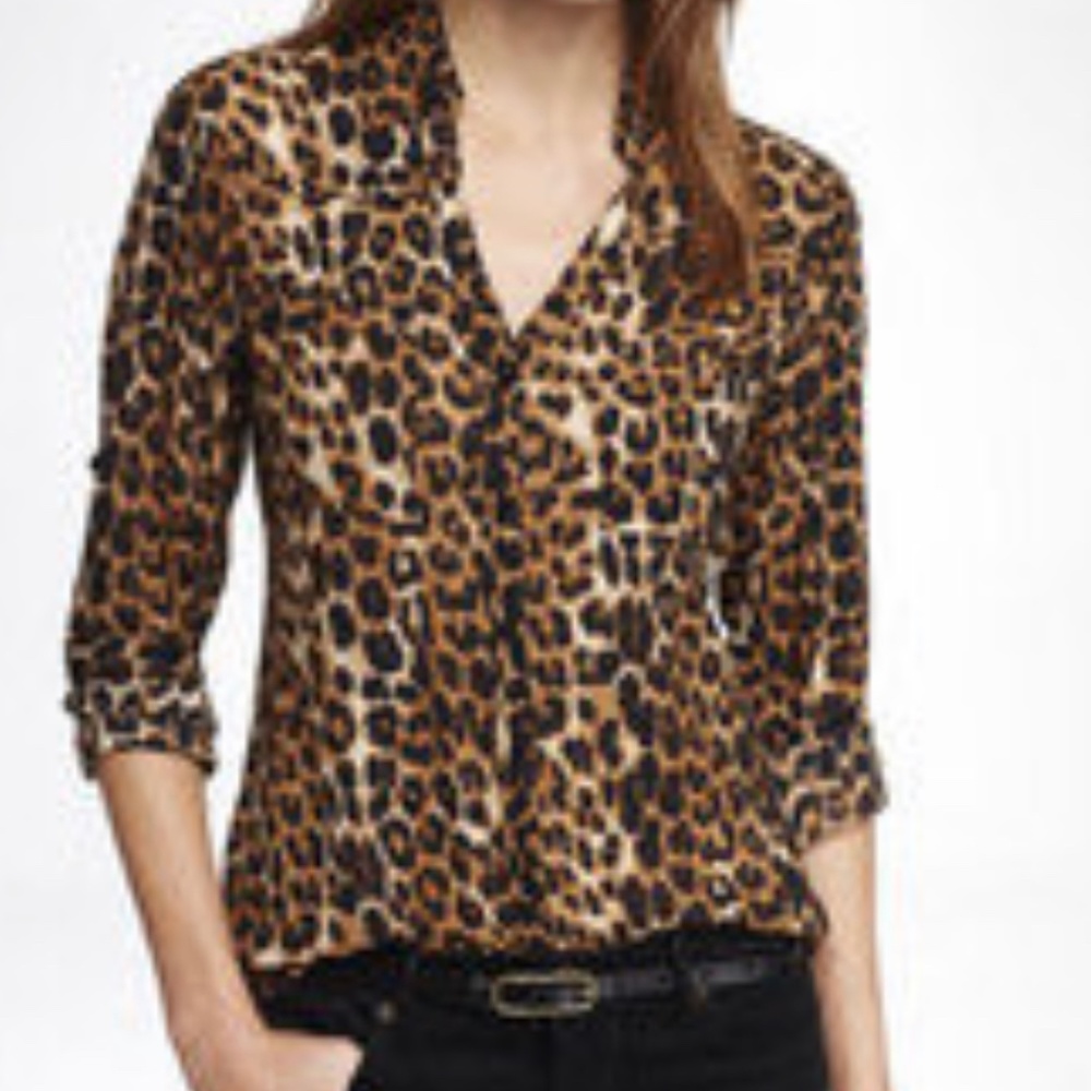 Leopard Print Portofino Blouse